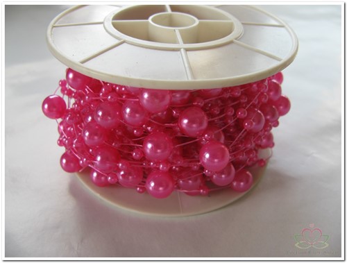Parelketting Parelguirlande rol 10 meter Pink-Fuchsia 3+8 mm 