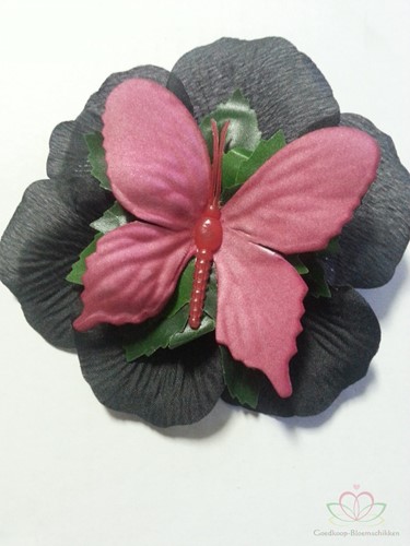 Polscorsage Angela VLINDER Zwart-FUCHSIA SIMPLY klaar