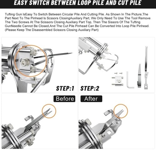 Startpakket Tuften incl materialen, Tuftpistool voor Tuften 220V ROZE app voor levertijd