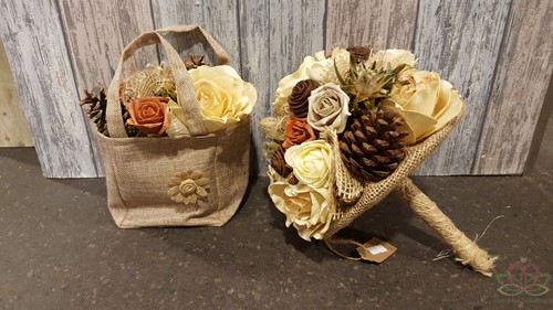 Tasje Jute Tas Natural non-woven 12,5x11,5xH14,5cm /st 