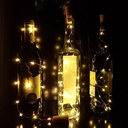 Flesstop kurk WARMWIT 20 lampjes 2 m wijnstop