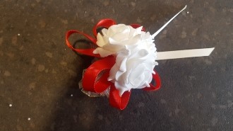 Polscorsage elastisch White rood/ Wit Rood Klaar