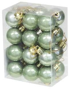 Kerstballen kunststof onbreekbaar Groen Opal 3 cm 24 stuks