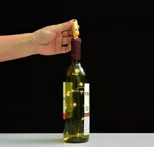 Flessenkurk Warmwit 20 lampjes 2 m flesstop