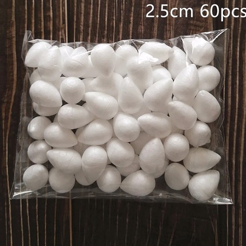 Styropor bolletjes eivorm 2,5 cm Rosebuds voor nylonbloemen ca. 60 stuks