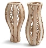 Wooden vase wide 22x22x44 cm