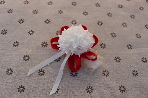 Polscorsage Elastisch White Rood Wit Rood klaar