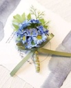 Luxe Corsage Vergeet me nietjes Boutonnière op pinclip met speld