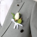 Luxe Corsage Real touch foam Witte Tulp op pinclip met speld