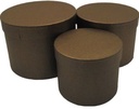 Bloemendoos Set van 3 rond Bruin flowerbox cadeau doos