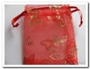 Cadeauzakje giftbag Organza Golden Butterfly Rood 7x9 cm