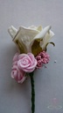 Corsage Roos CremeWit+Roze-RozeCPR147 Maatwerk