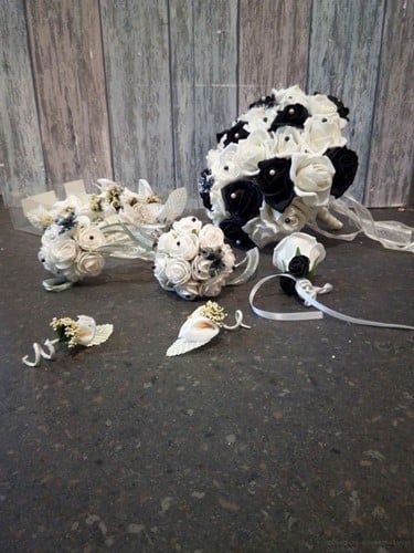 Bruidsboeket Maatwerk Zwart-Wit totaal 