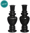 Gekleurd Glazen Flesje Venice Vaasje Kandelaar Zwart Ø5,7 cm H15,5 cm per stuk