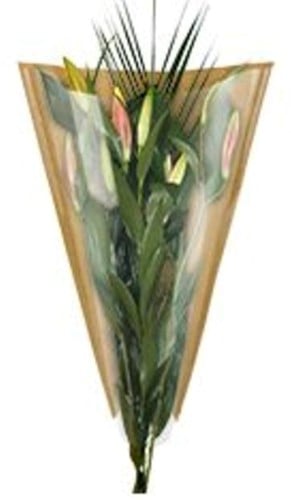 Bloemenhoezen bruin gestreept kraft Opp30/45 gram 60 x 35 x 10 cm pak 50 stuks