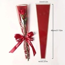 Hoes enkele bloem Rood met gouden streepje ca. 20 stuks