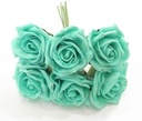 Foamroos Princess Kleurvast Aquamarijn 6 cm Bundel 6 stuks