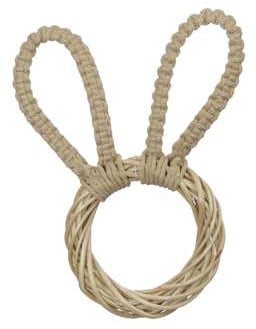 Haas hanger Kop met koord Oren Beige 10x19,5 cm per stuk