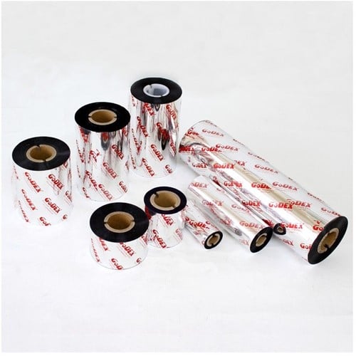 Inkt voor lintprinters Transferfilm Blauw wax-resin 50 m x 57 mm Kleine kern