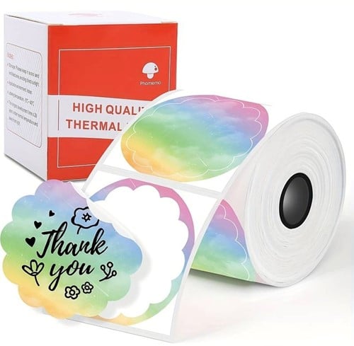 Thermische labels Blanco etiketten voor thermal labelprinters M110 M110S M120 M200 M220 M221 Regenboog rond 50 mm rol 140 stuks