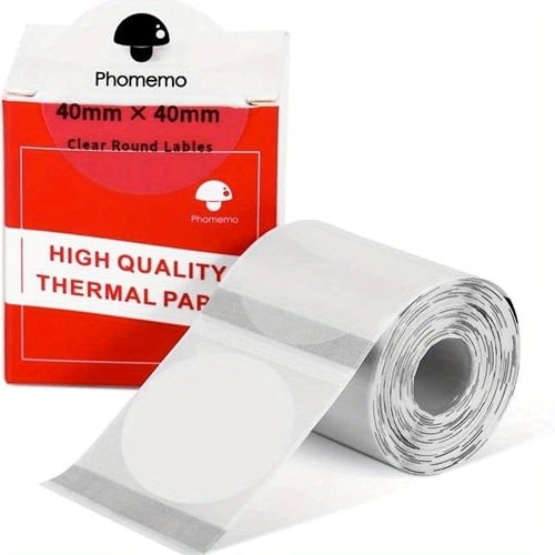 Thermische labels Blanco etiketten voor thermal labelprinters M110 M110S M120 M200 M220 M221 Transparant rond 40 mm rol 180 stuks