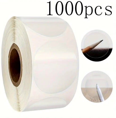 Thermische labels Blanco etiketten voor thermal labelprinters diverse merken Transparant rond 25 mm rol 1000 stuks