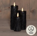 LEDkaars Druipkaars Zwart Wax 3D Flame Anna's Collection met timer 16,5x11 cm per stuk