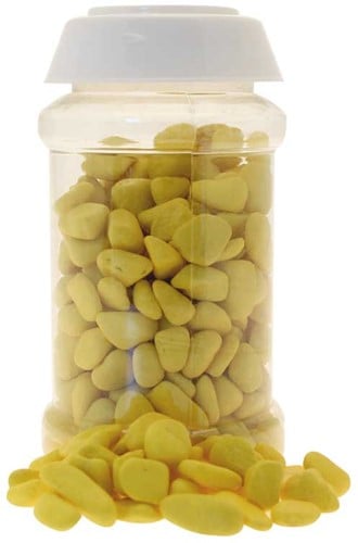 [A-017762] Decoratiesteentjes Geel Pebble 8-12 mm 500 gram