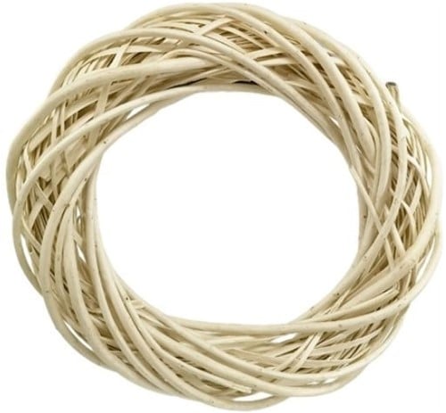 [A-012936] Krans Wilgentenen Naturel lichtbruin gebleekt wicker 25 cm