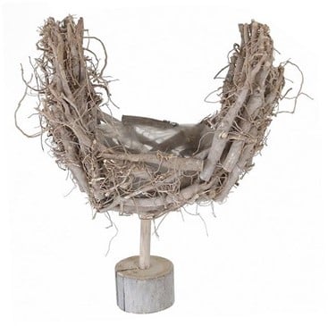 [A-017472] Nest frame op houten voet whitewash 30×20×45 cm 