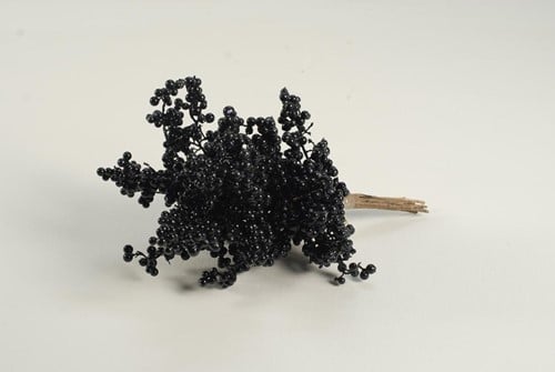 [A-008888] Berrie besjes foam Zwart 30 cm bundel