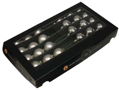 [A-027032] Kerstballen op Lange draad Zilver combi mat glans 4 cm 30 stuks