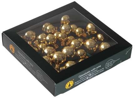 [A-027247] Kerstballen glas Licht Goud shiny glans 20 25 30 mm 6 bundels van 6 = 36 stuks