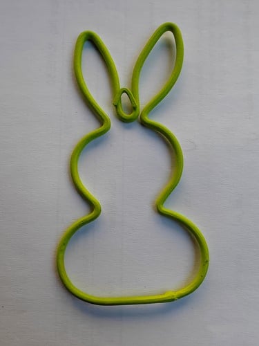 [A-025220] Metalen Frame Haas staand oor hanger Lime Groen 15 cm