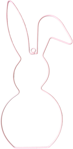 [A-025354] Metalen Frame Haas hangend oor hanger Roze 29 cm