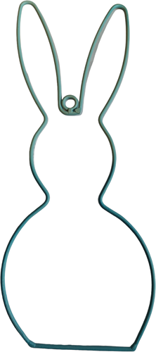 [A-025364] Metalen Frame Haas staand oor hanger Turquoise 29 cm