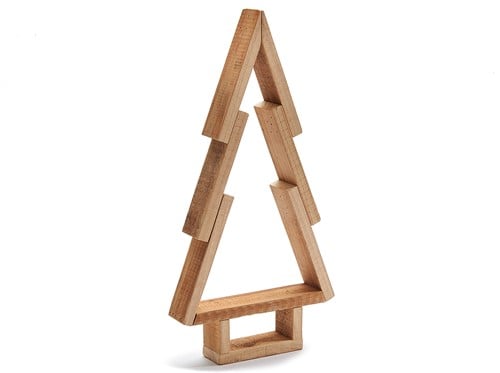[A-027149] Houten Kerstboom Frosty met voet 26x5x51 cm