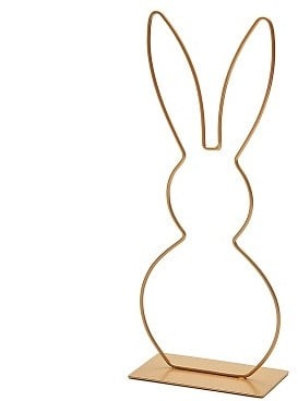 [A-027437] Metalen Frame Haas staand oor op voet Goud 50 cm