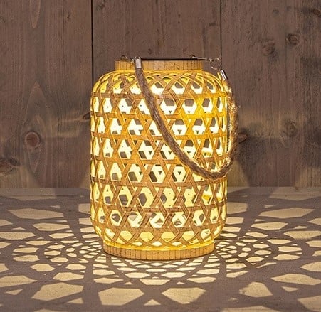 [A-027489] Solar Lantern Windlicht Lantaarn Anna's Collection 15x21 cm Naturel per stuk
