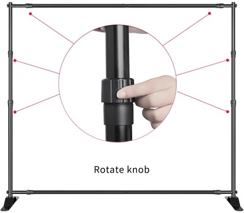 [A-023602] Standaard frame Flowerwall fotoshoot dubbele lat ca. 240x300 cm in tas verstelbaar demontabel