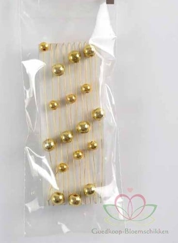 [A-009735] Parelketting Parelguirlande Wired Goud 3 meter