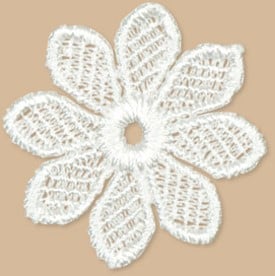 [A-012228] Gehaakte bloemen 5 cm pak 12 stuks