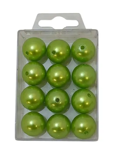 [A-018347] Parels Rijgparels WM 01 Lime Appelgroen 20 mm ca. 50 gram