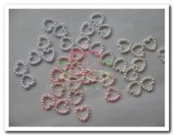 [A-018351] Hartje van pareltjes ca. 1 cm Rose Wit Ivory Roze Pek2005