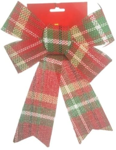 [A-025604] Kerststrik Tartan Rood/Groen 30x9 cm per stuk