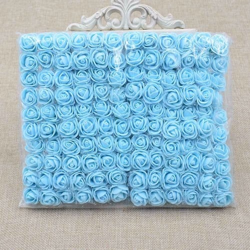 [A-007965] Bedrukt lint Lichtblauw met Zilveren opdruk 45 mm 50 cm