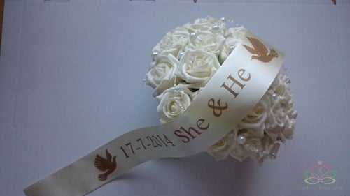 [A-010375] Lint voor boeket met eigen opdruk Paars 50 cm 