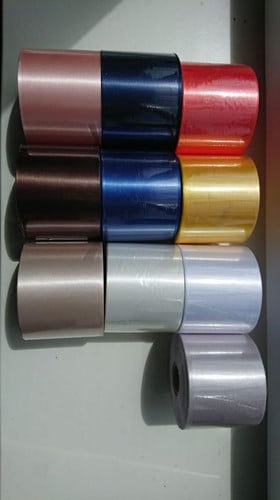 [A-020080] Bedrukt lint Champagne met Gouden opdruk 45 mm 45 cm