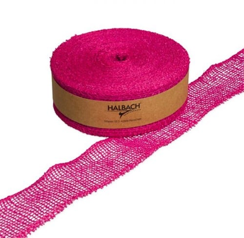 [A-017230] Jute band dicht Pink 5 cm 20 meter
