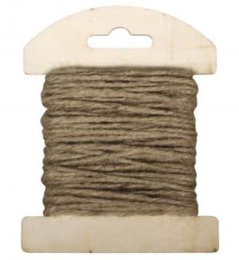 [A-022781] Jute koord op houten kaart Naturel Zand 1,5 mm 10 meter